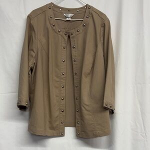 Christopher & Banks Studded Tan Women's Jacket size 1X